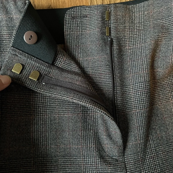 EUC LOFT brown plaid slim fit pants size 14 - Picture 4 of 14